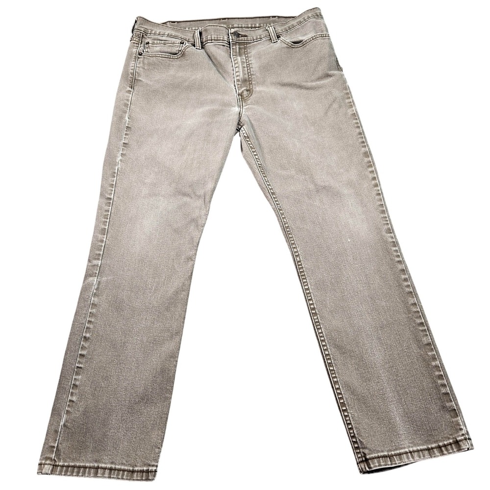 Levis 511 Jeans Mens 38x27 (tag 40x30) Gray Light Wash Slim Taper Stretch Denim